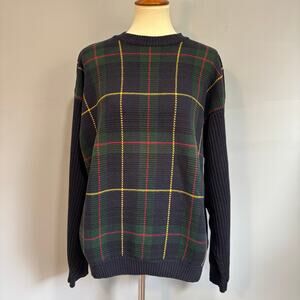 VINTAGE 90s TOMMY HILFIGER PLAID SWEATER, Size XL